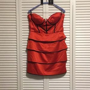 Red strapless Dress